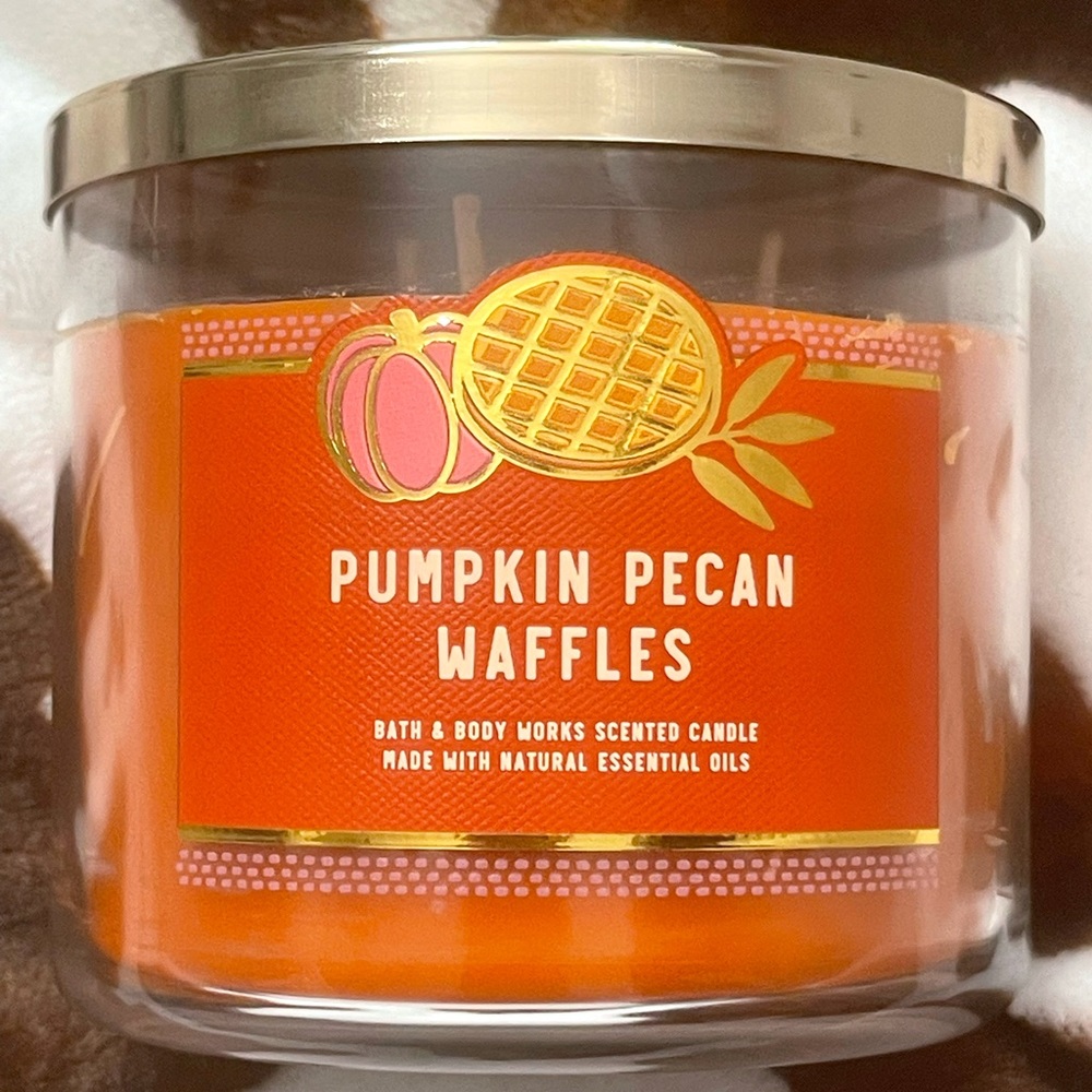NEW Pumpkin Pecan Waffles Bath & Body Works 3-Wick Candle